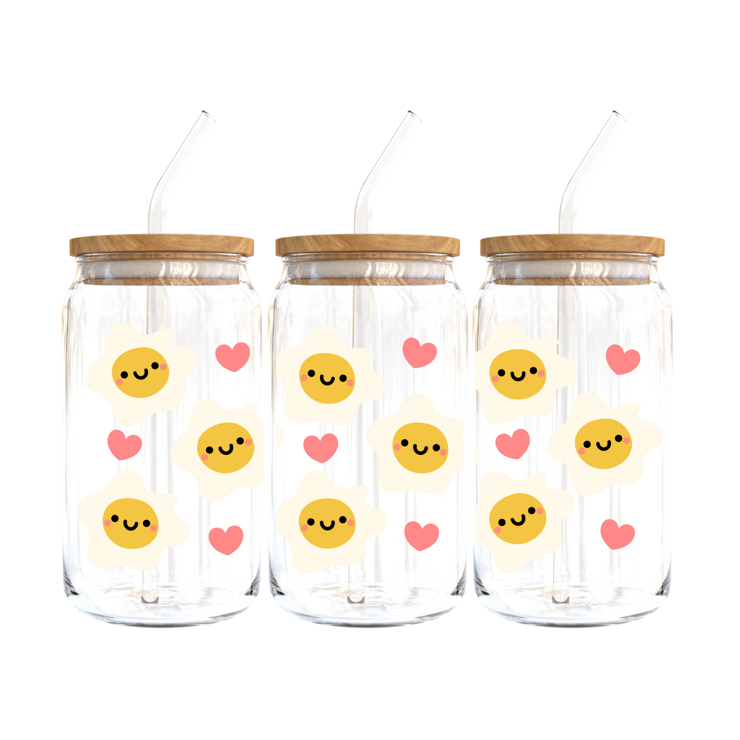 Sunny Side Hearts Glass Tumbler