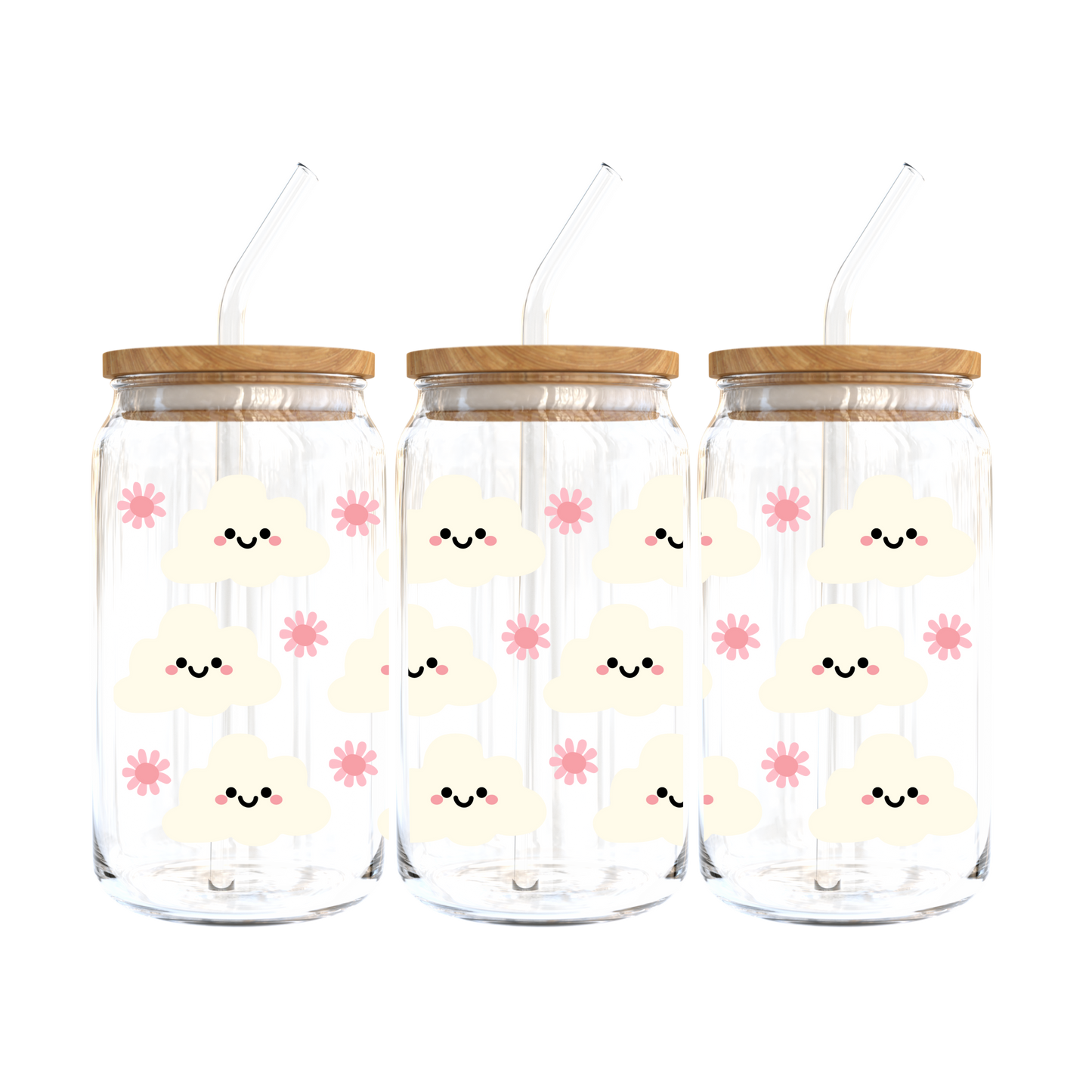 Cloudy Smiles Glass Tumbler