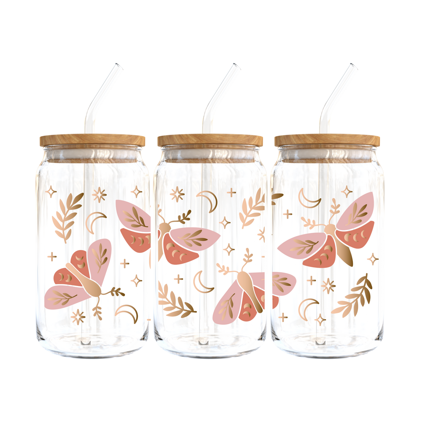Celestial Moth Glass Tumbler