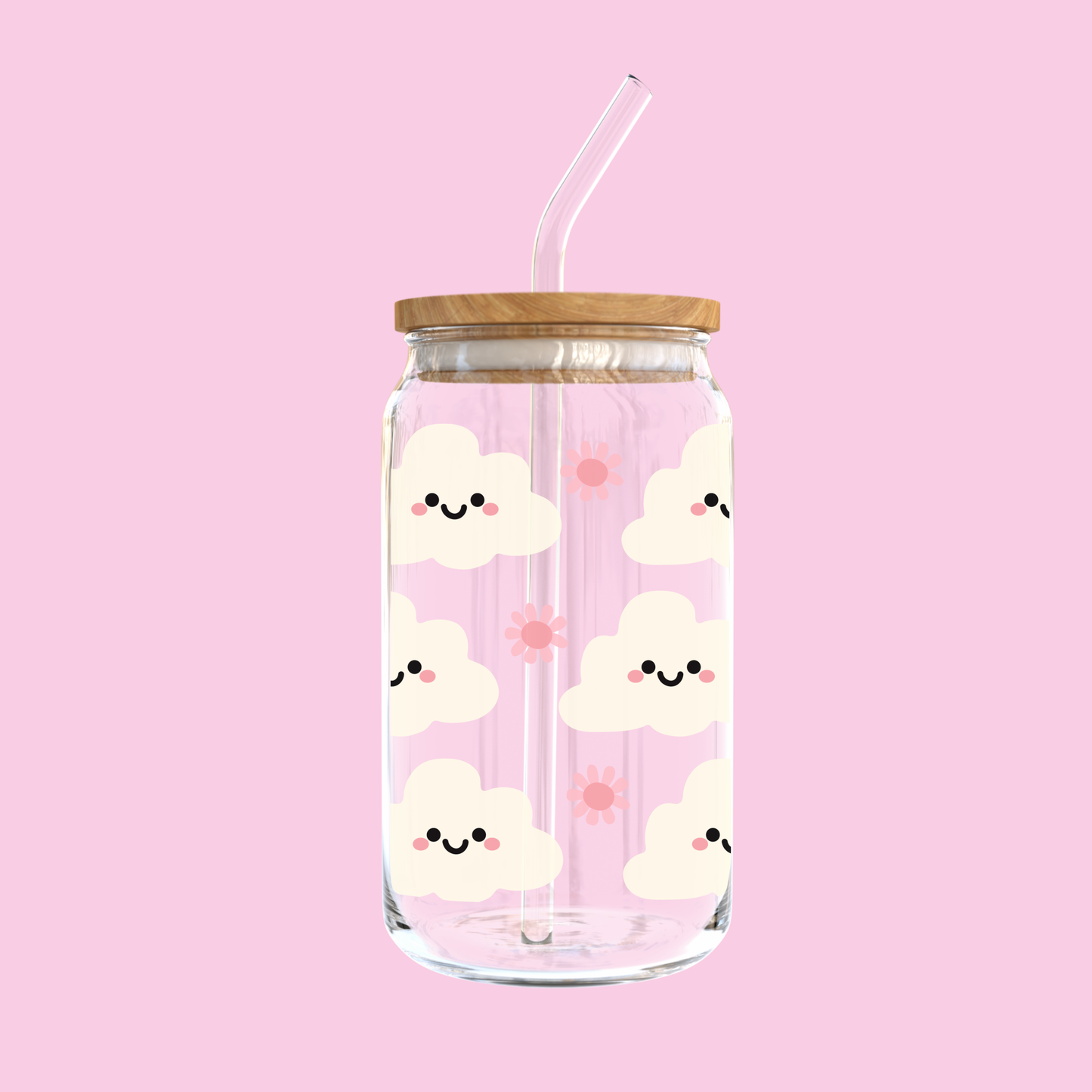 Cloudy Smiles Glass Tumbler