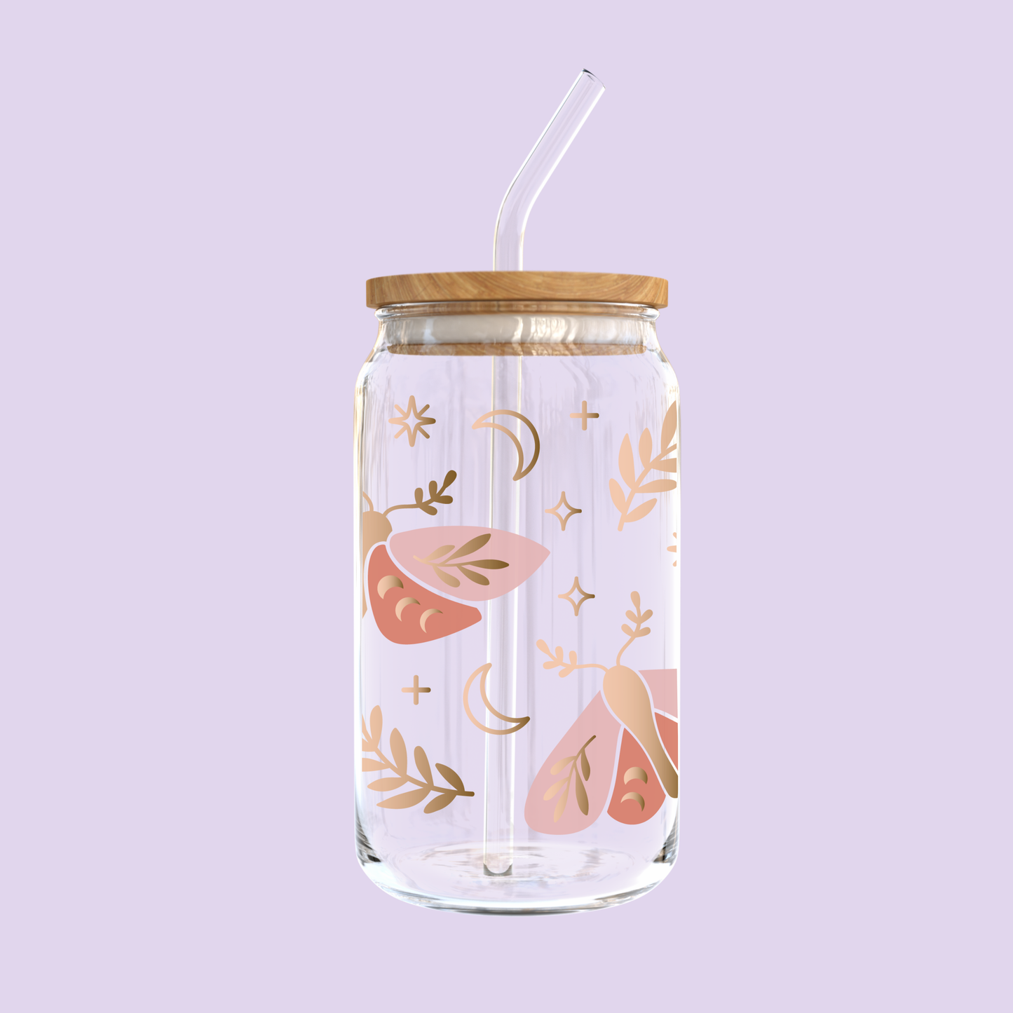 Celestial Moth Glass Tumbler