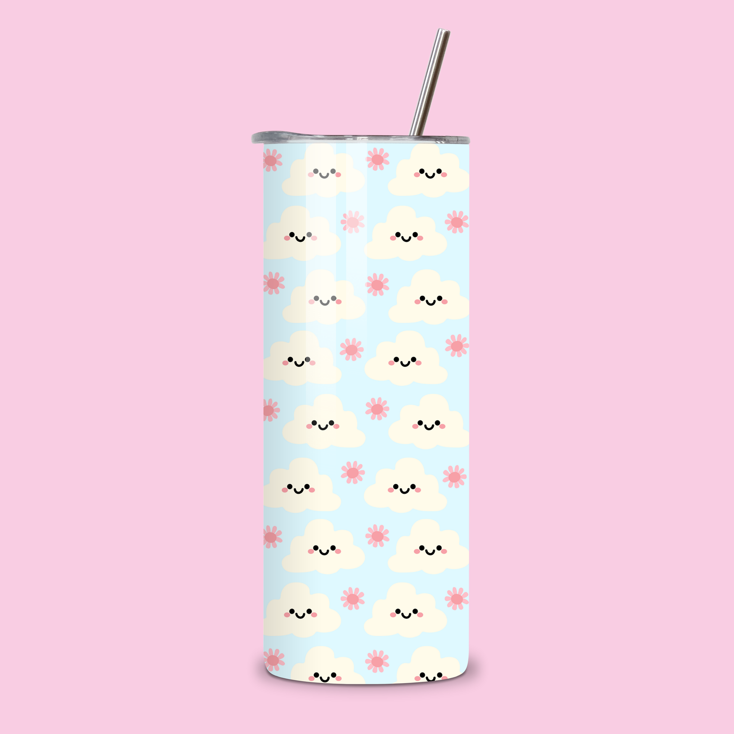Cloudy Smiles Metal Tumbler