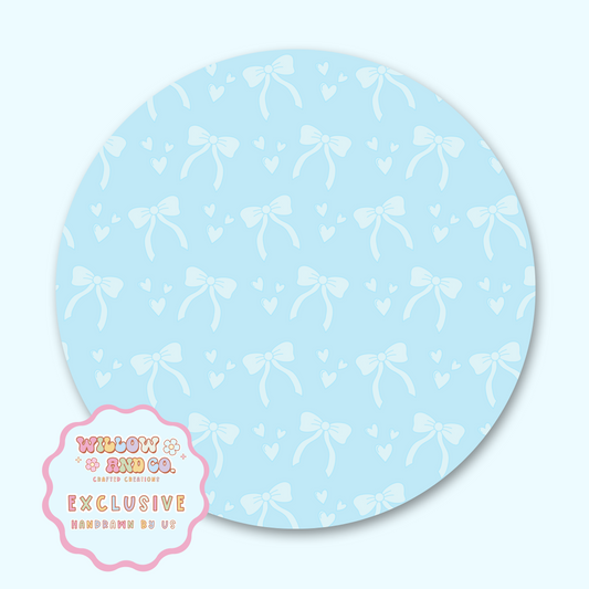 Love & Bows (Blue) - Mousepad