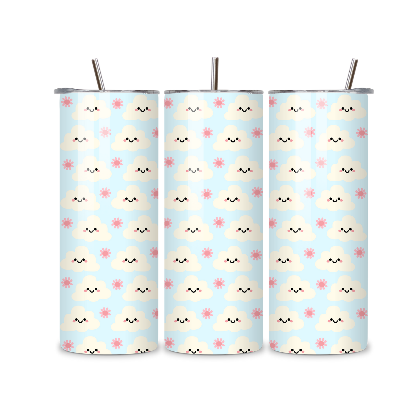 Cloudy Smiles Metal Tumbler