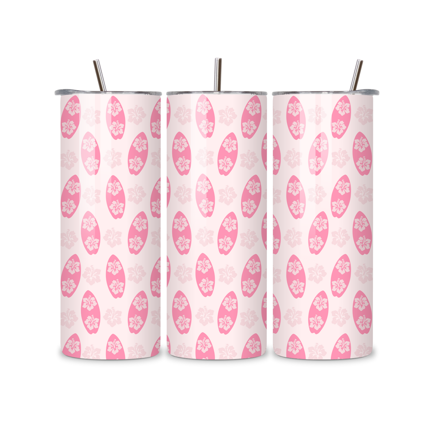 Surf Vibes - Pink Metal Tumbler