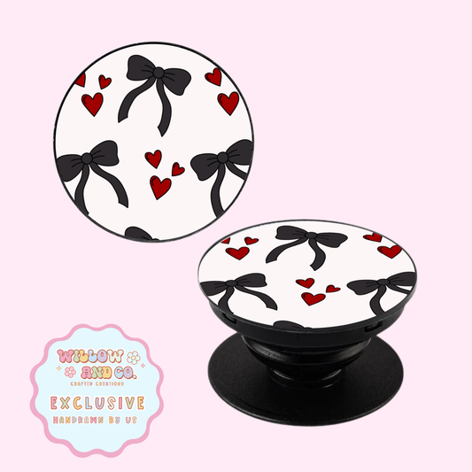 Love & Bows (Red & Black) - Pop Socket