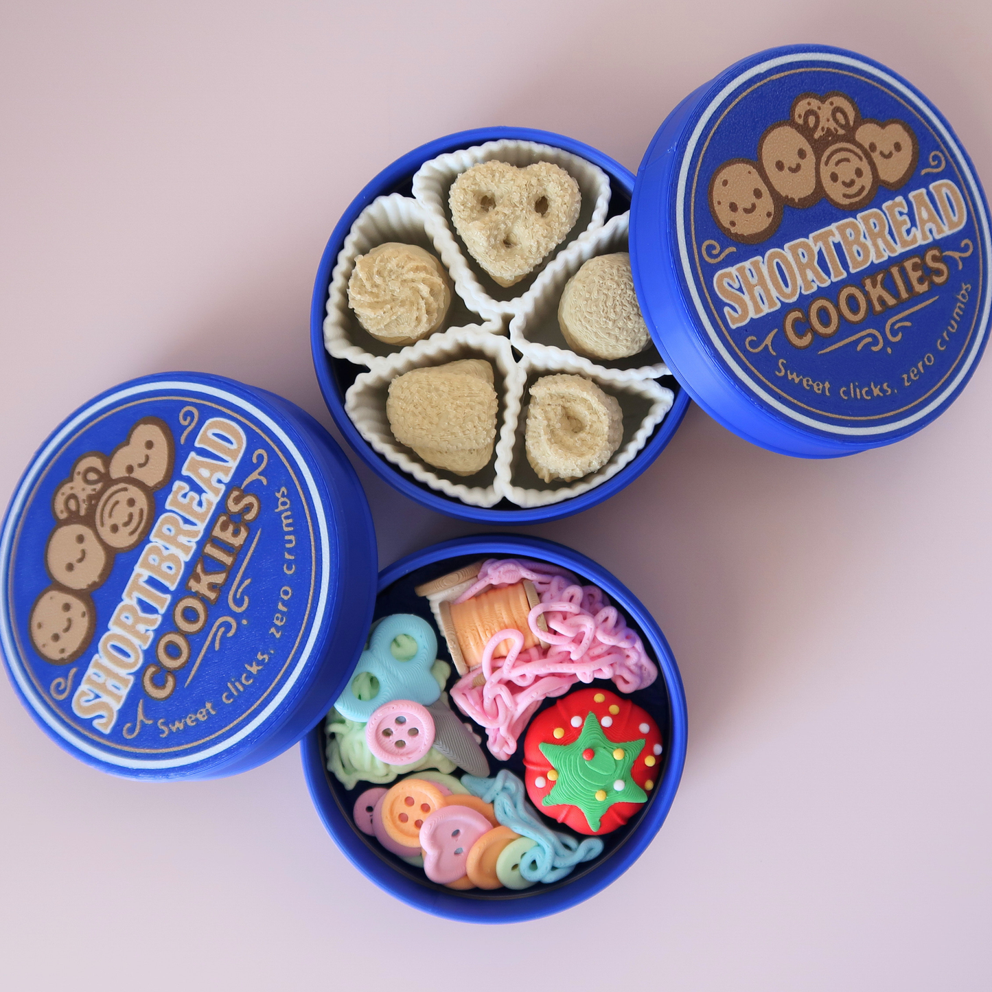 Shortbread Tin Fidget Clicker | Cookie or Sewing Kit Clicker Toy