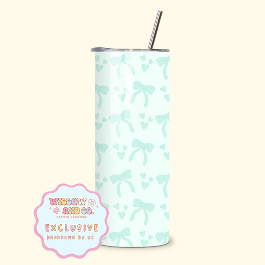 Love & Bows (Teal) - Metal Tumbler