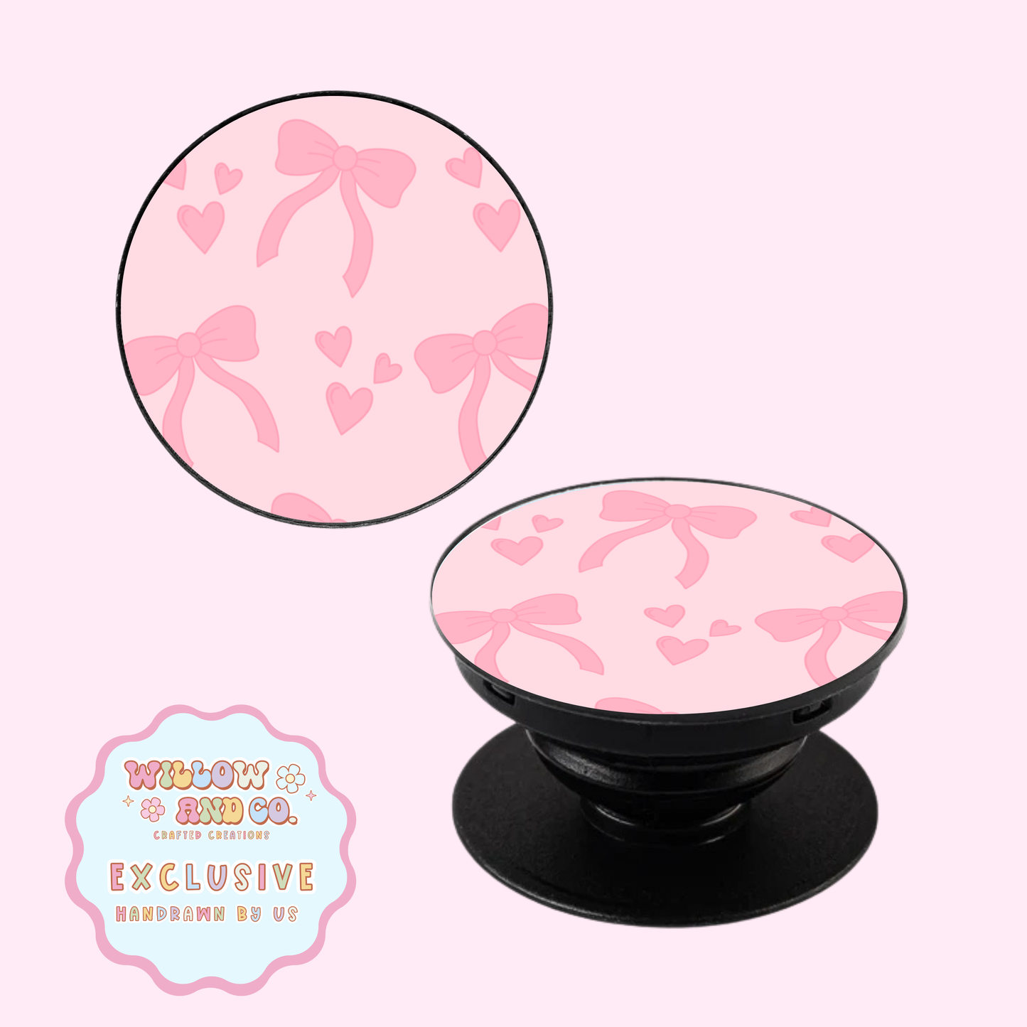 Love & Bows (Pink) - Pop Socket