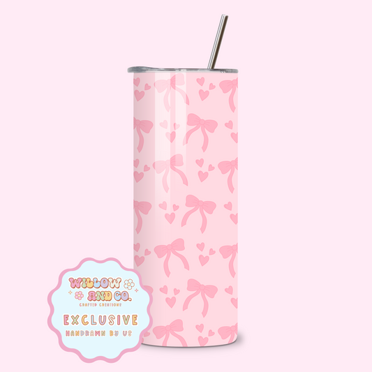 Love & Bows (Pink) - Metal Tumbler