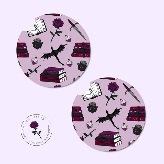 Enchanted Pages: Dark Tales Edition - Car Coasters