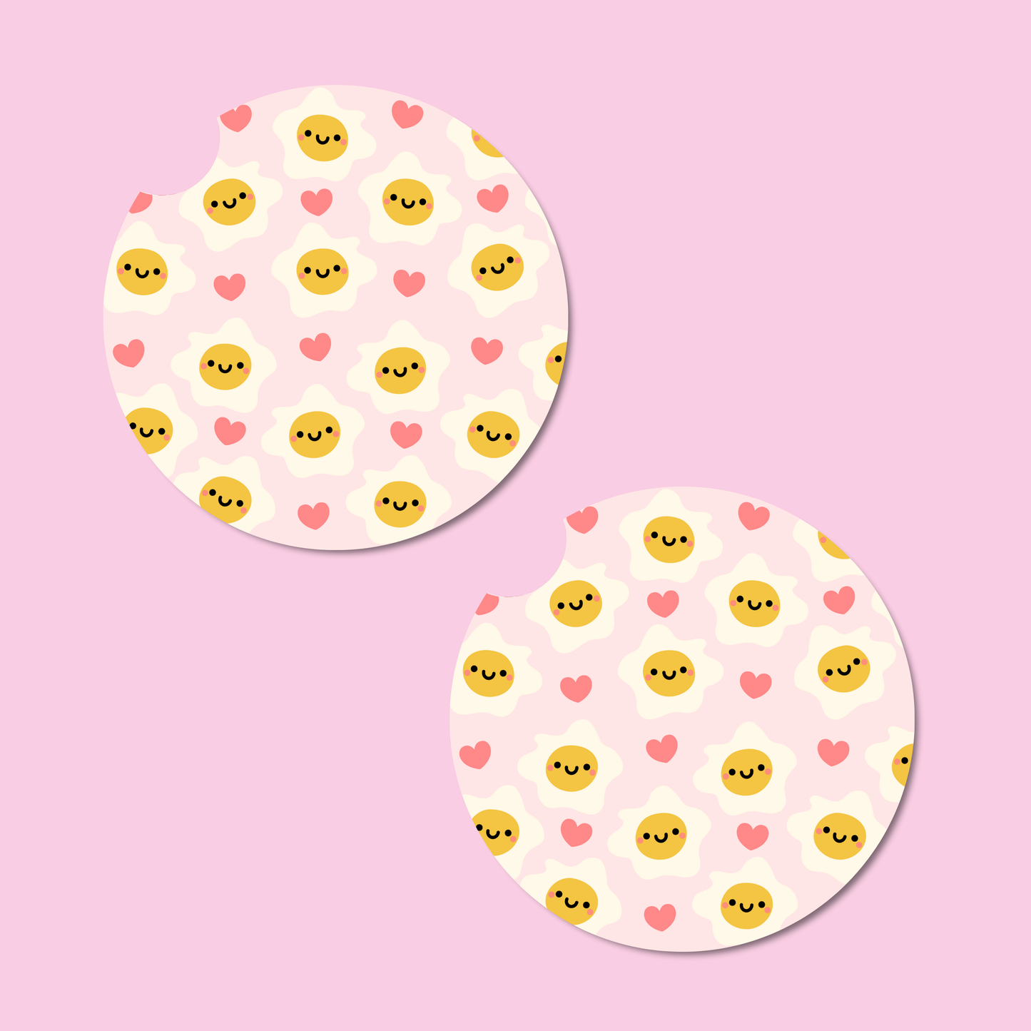 Sunny Side Hearts Car Coasters