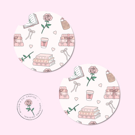 Enchanted Pages: Sweetheart Edition - Car Coasters
