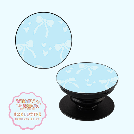Love & Bows (Blue) - Pop Socket