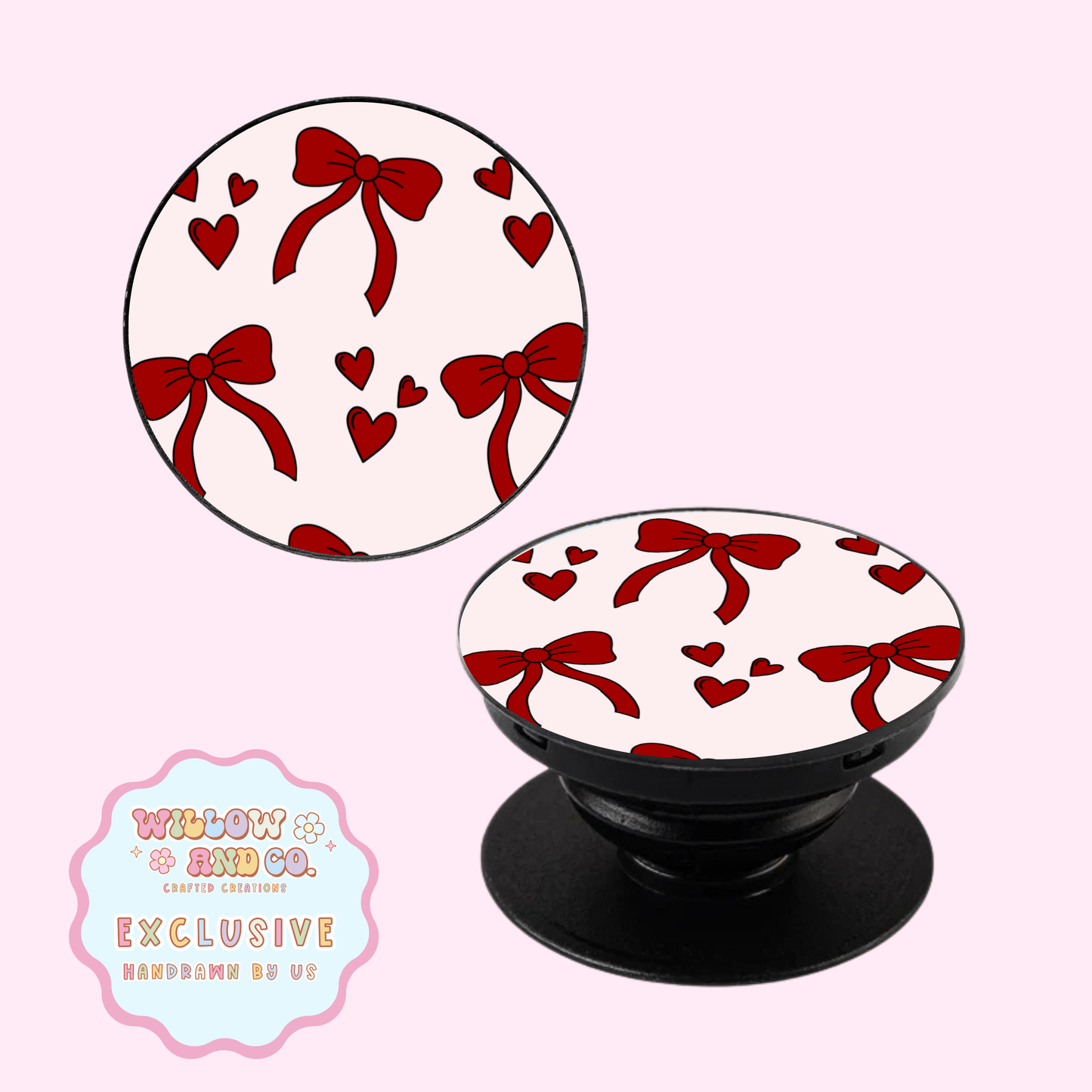 Love & Bows (Red) - Pop Socket