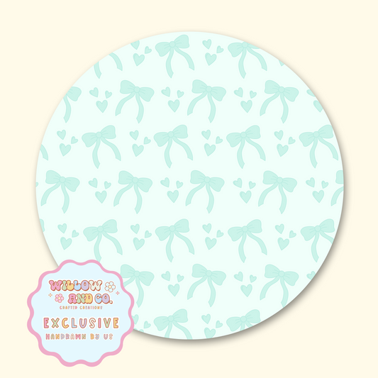 Love & Bows (Teal) - Mousepad