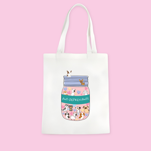Antidepressant Dogs Tote Bag