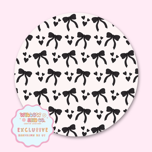 Love & Bows (Black) - Mousepad