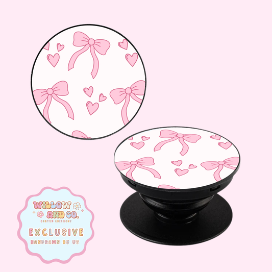 Love & Bows (Light Pink) - Pop Socket