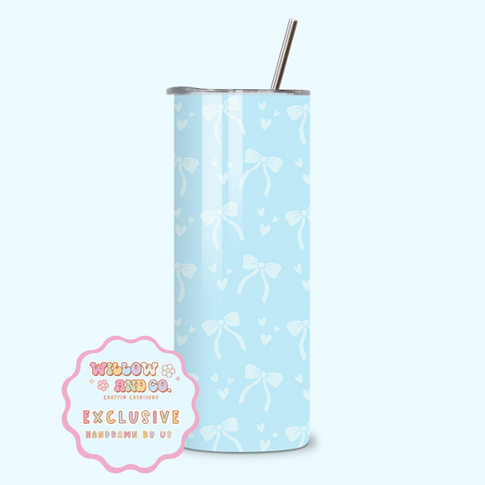 Love & Bows (Blue) - Metal Tumbler