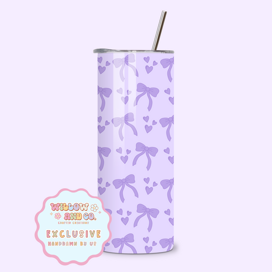 Love & Bows (Purple) - Metal Tumbler