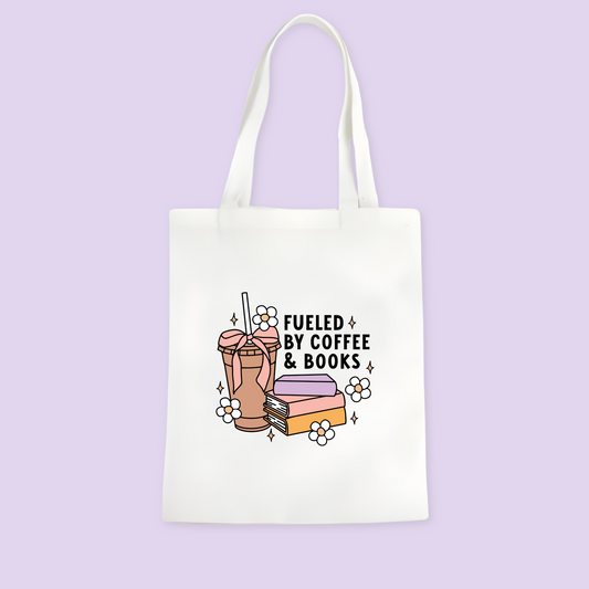 Fueled By Coffee & Books Tote Bag