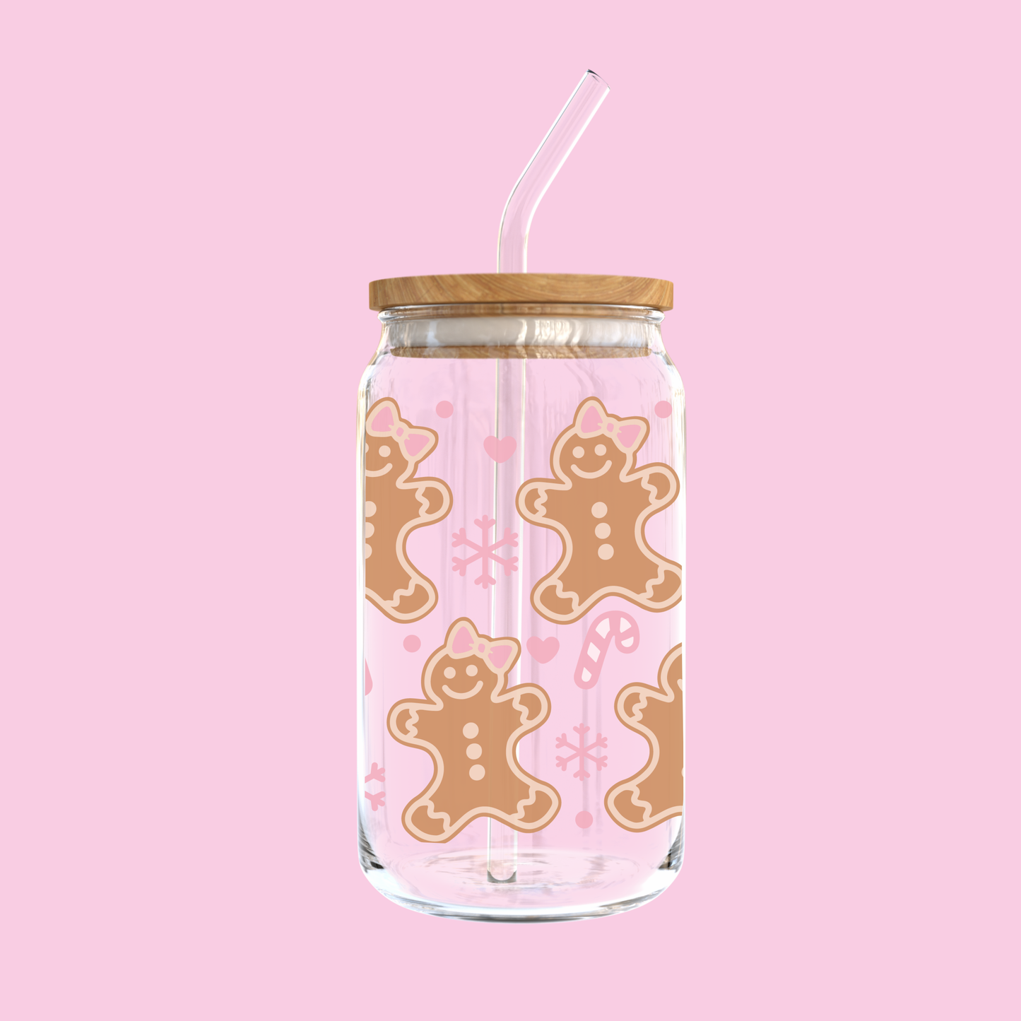 Girly Gingerbread Glass Tumbler