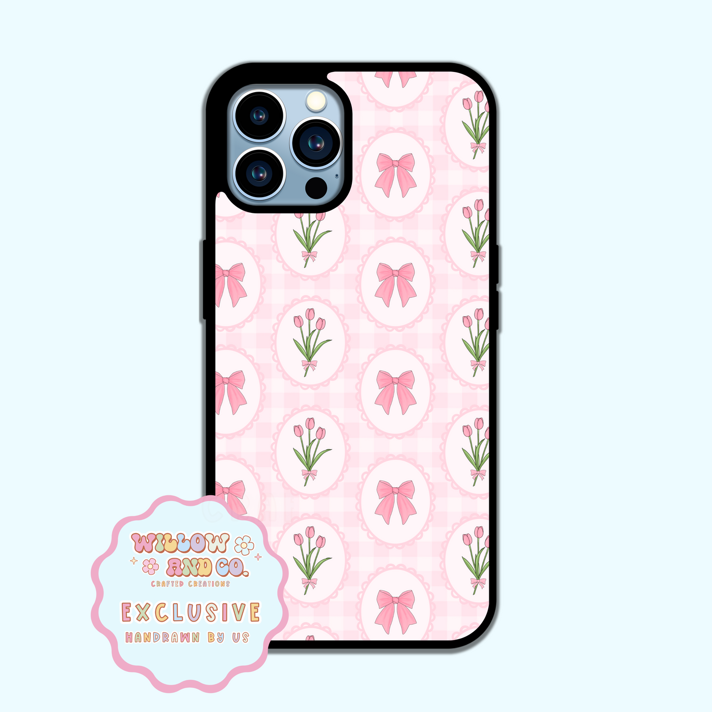 Tulip Bloom (Gingham) - Phone Case