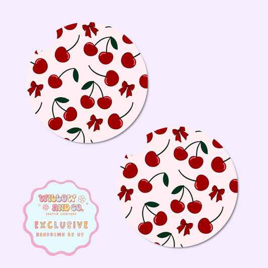 Cherry Vibes - Car Coasters