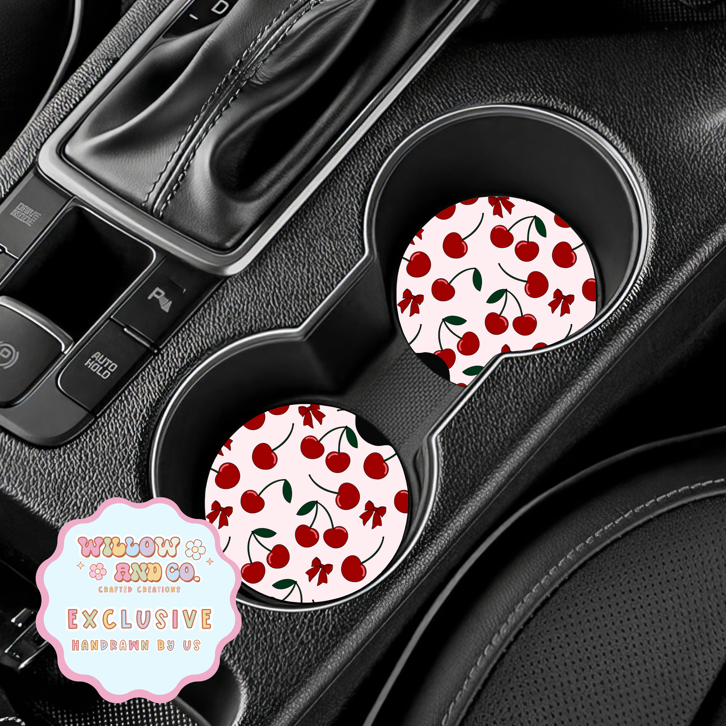 Cherry Vibes - Car Coasters