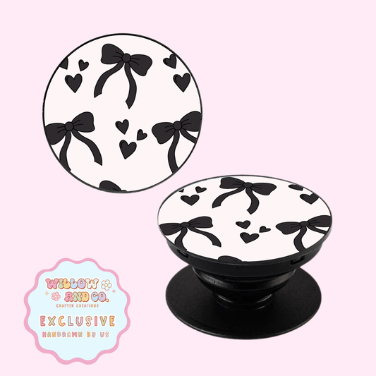 Love & Bows (Black) - Pop Socket