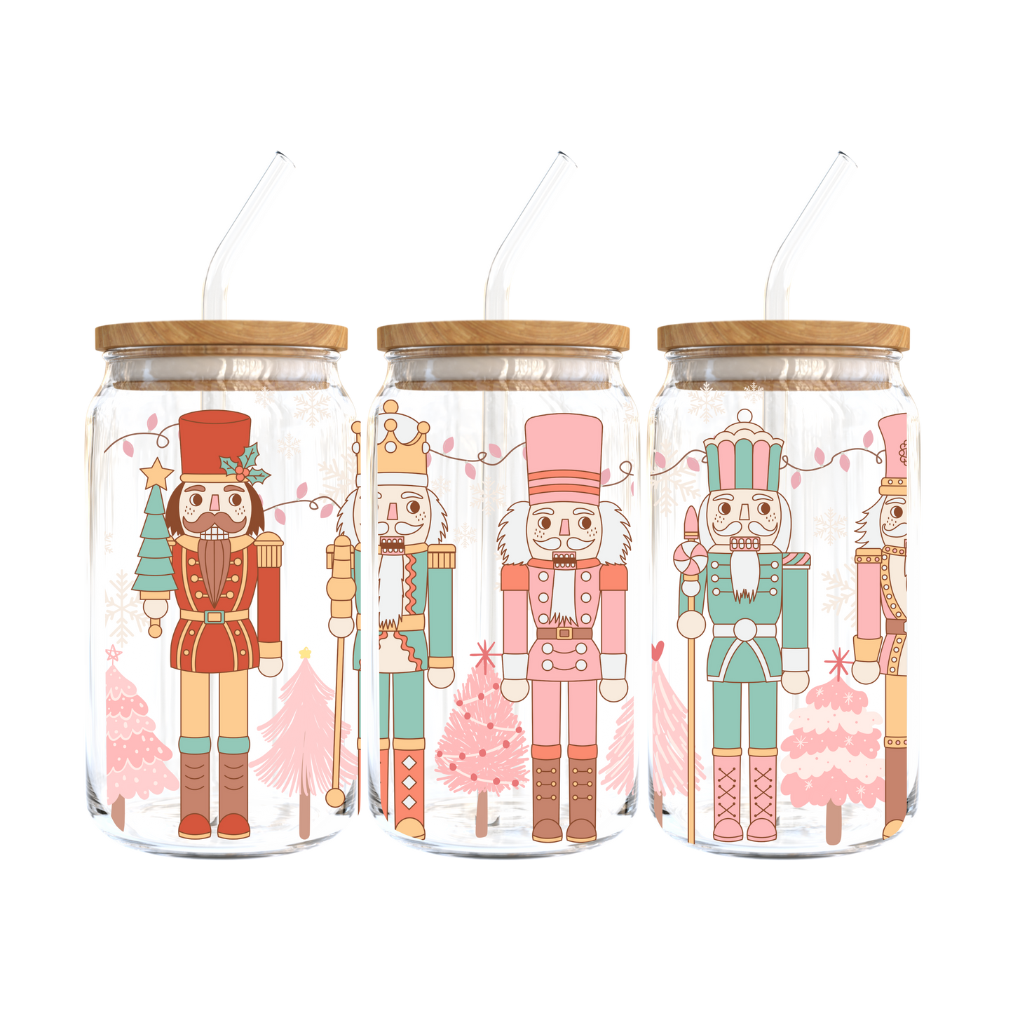 Pastel Nutcrackers Glass Tumbler