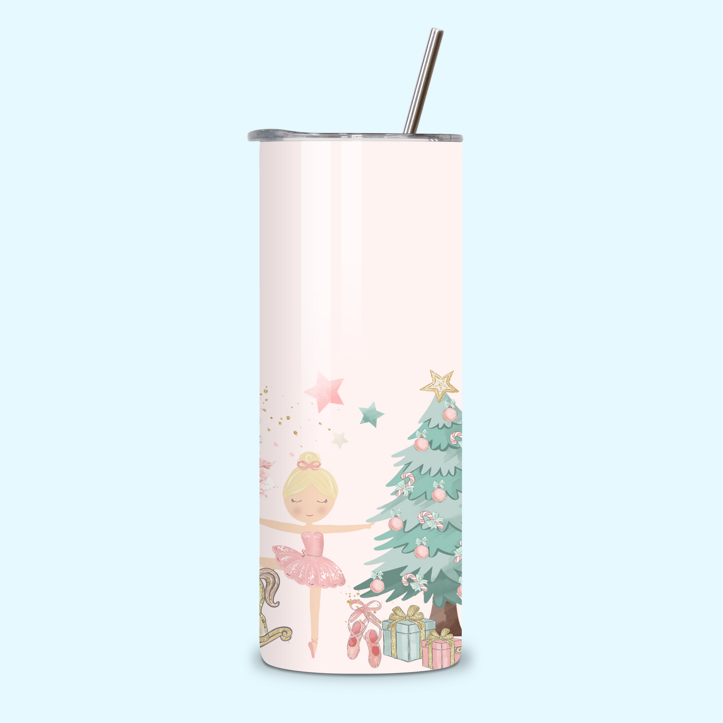 Swan Lake Christmas Metal Tumbler