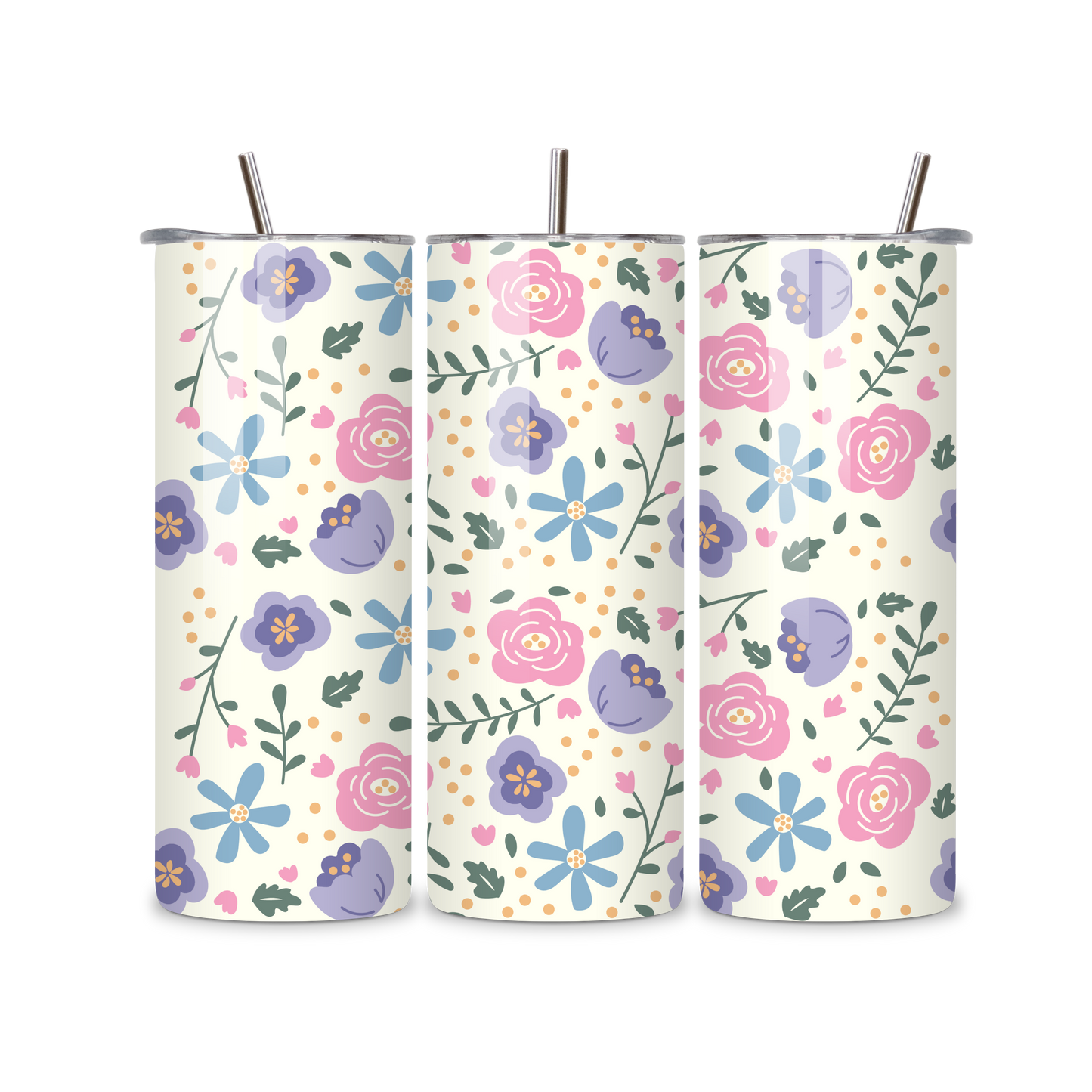 Flower Fields Metal Tumbler