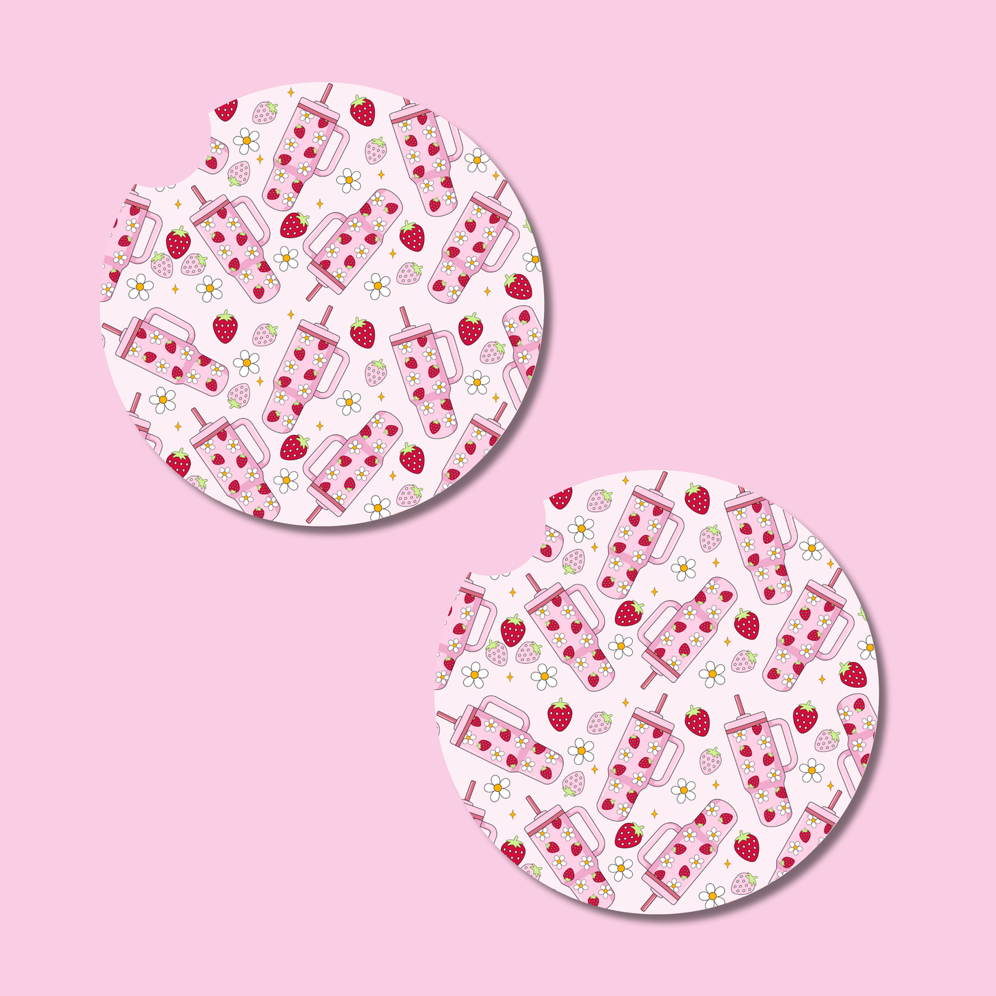 Strawberry Stanley Car Coasters