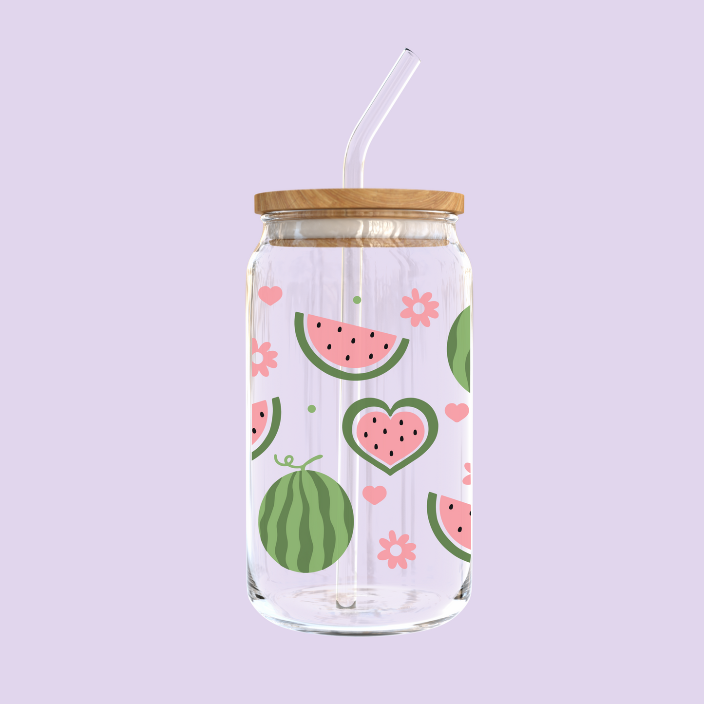 Watermelon Hearts Glass Tumbler
