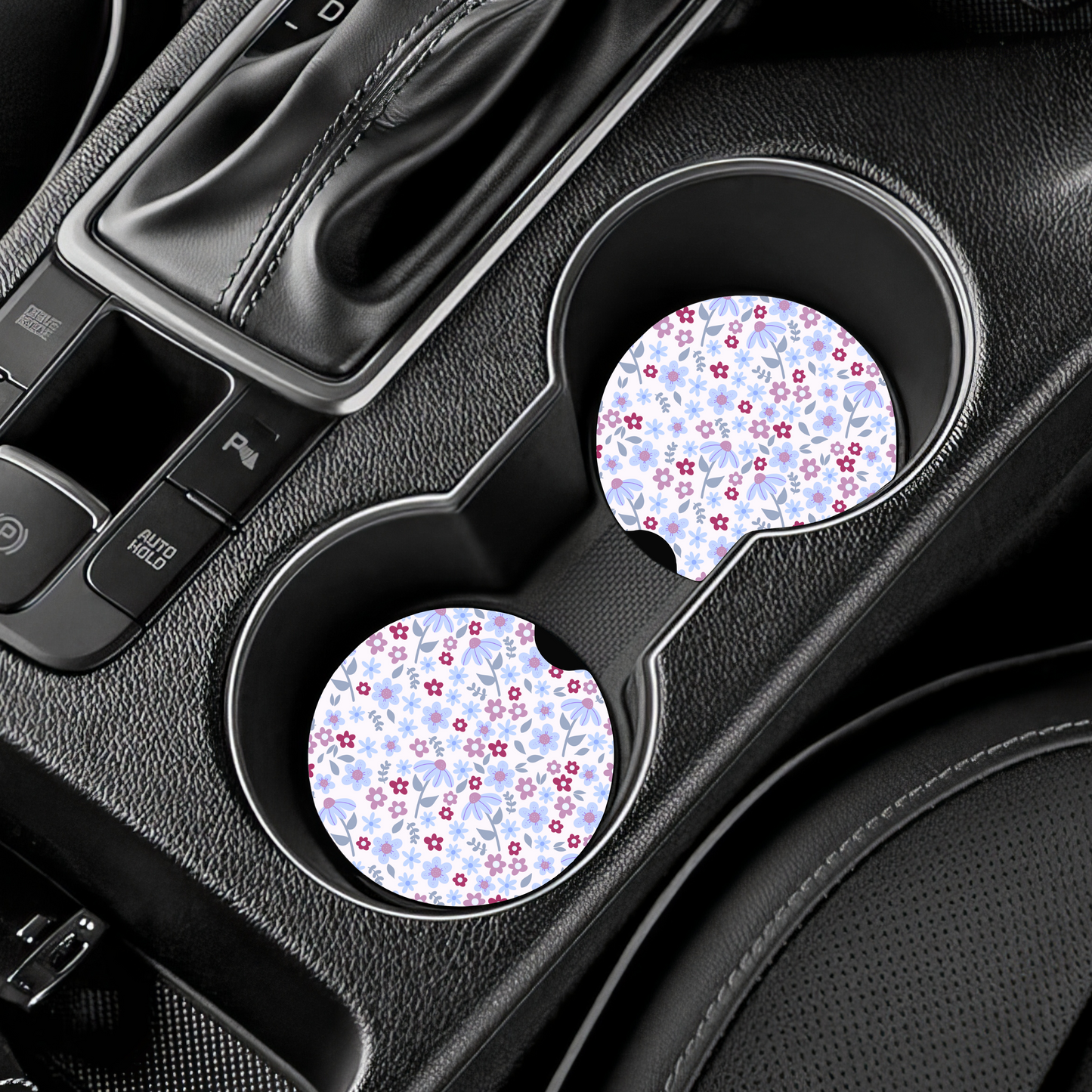 Winter Floral Car Coasters