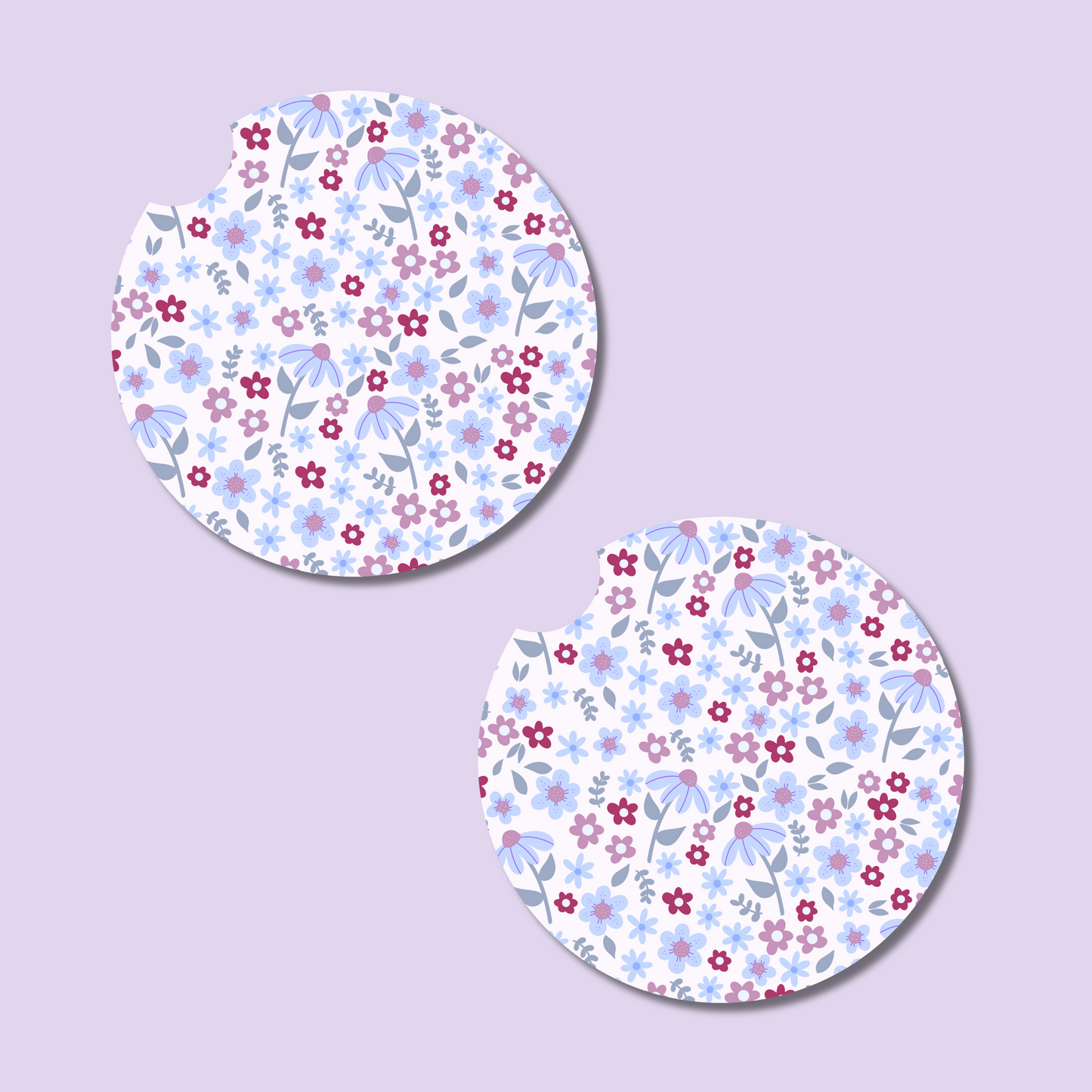 Winter Floral Car Coasters