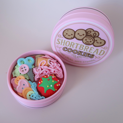 Shortbread Tin Fidget Clicker | Cookie or Sewing Kit Clicker Toy
