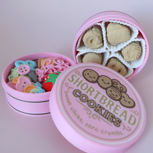 Shortbread Tin Fidget Clicker | Cookie or Sewing Kit Clicker Toy