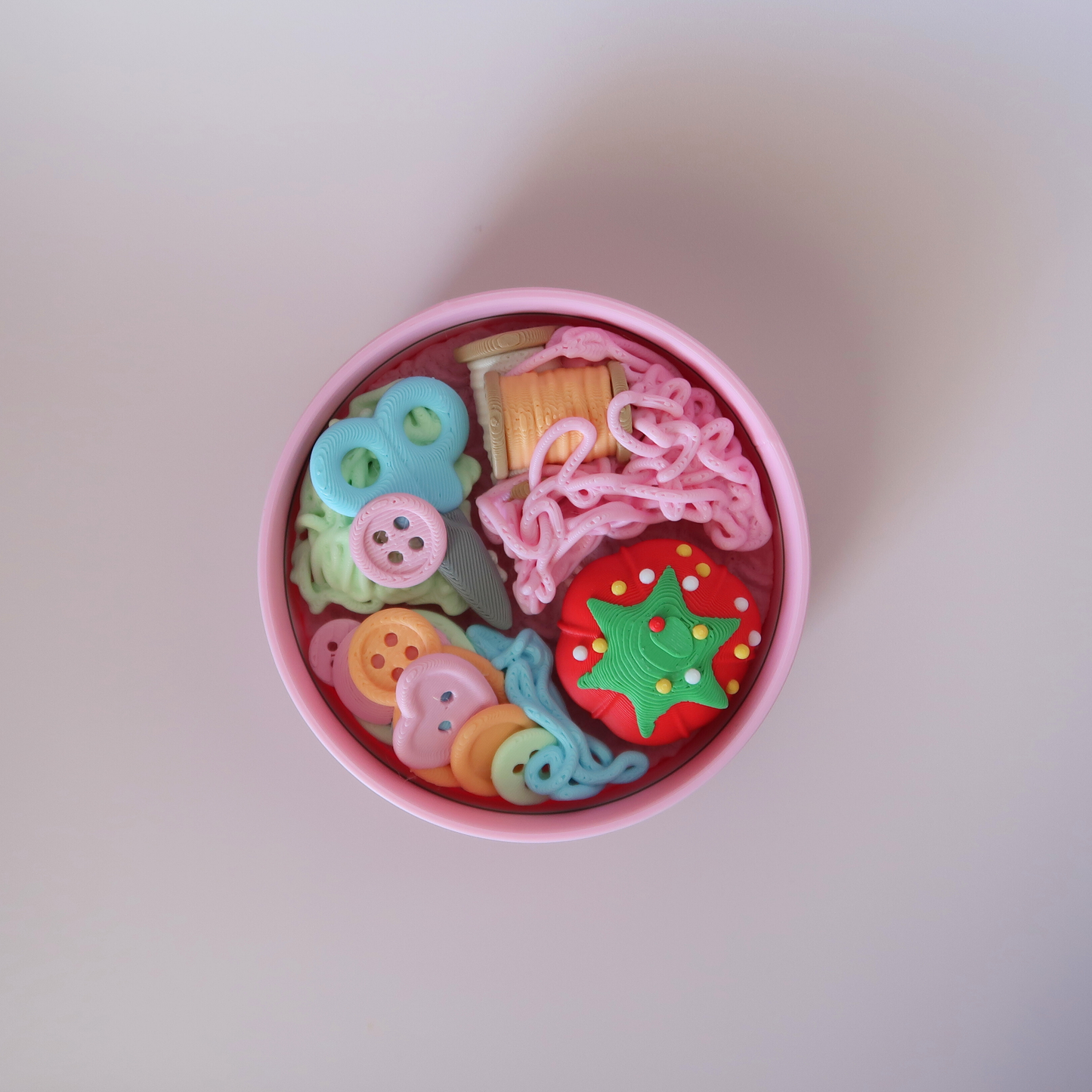 Shortbread Tin Fidget Clicker | Cookie or Sewing Kit Clicker Toy
