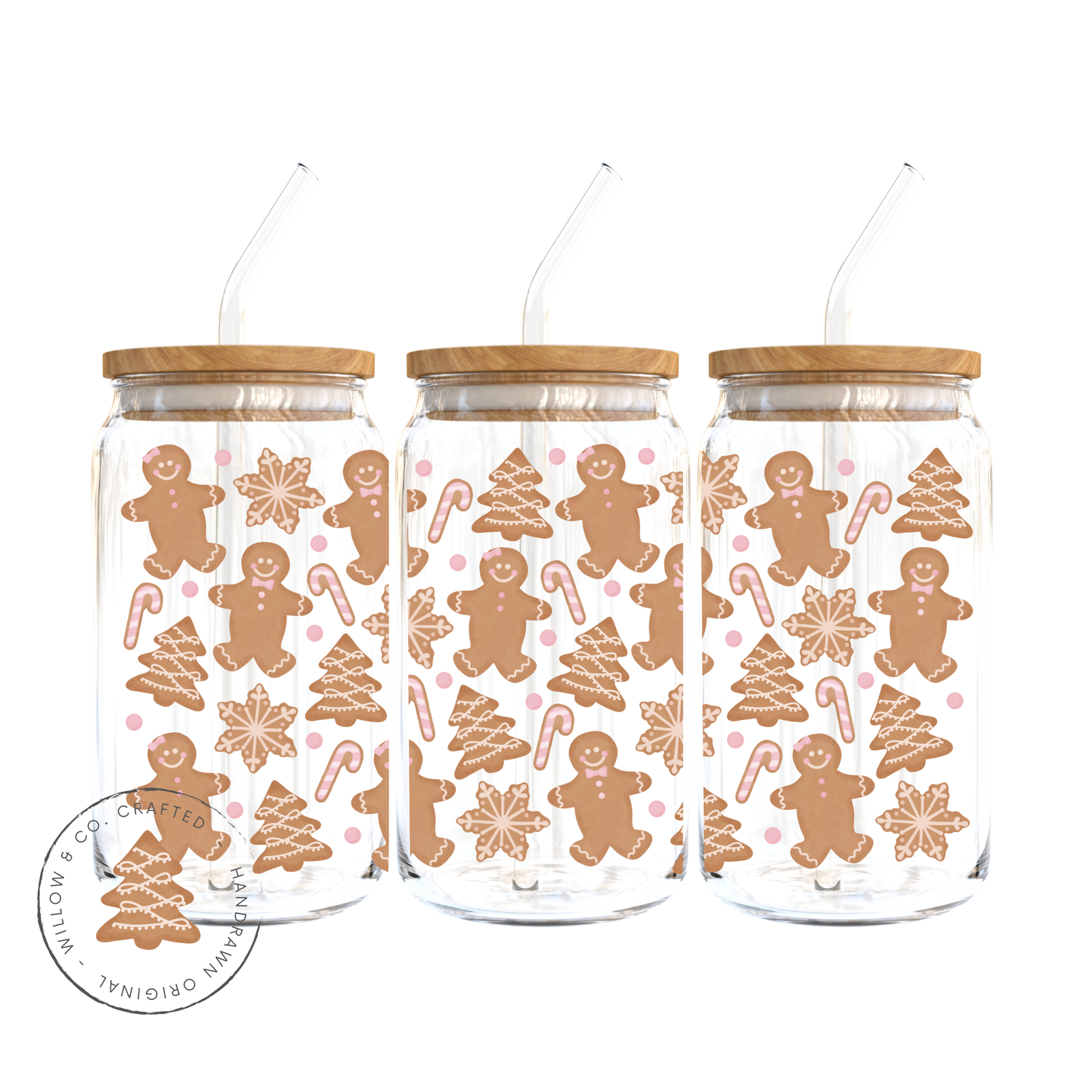 Gingerbread Cookies - Glass Tumbler