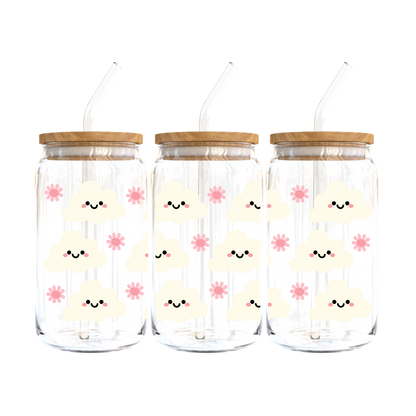 Cloudy Smiles Glass Tumbler