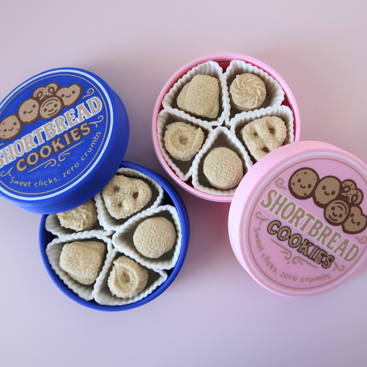 Shortbread Tin Fidget Clicker | Cookie or Sewing Kit Clicker Toy