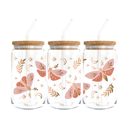 Celestial Moth Glass Tumbler