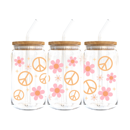Flower Power Glass Tumbler