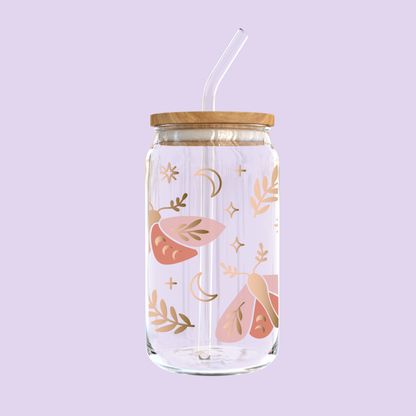 Celestial Moth Glass Tumbler