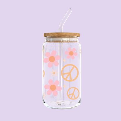 Flower Power Glass Tumbler