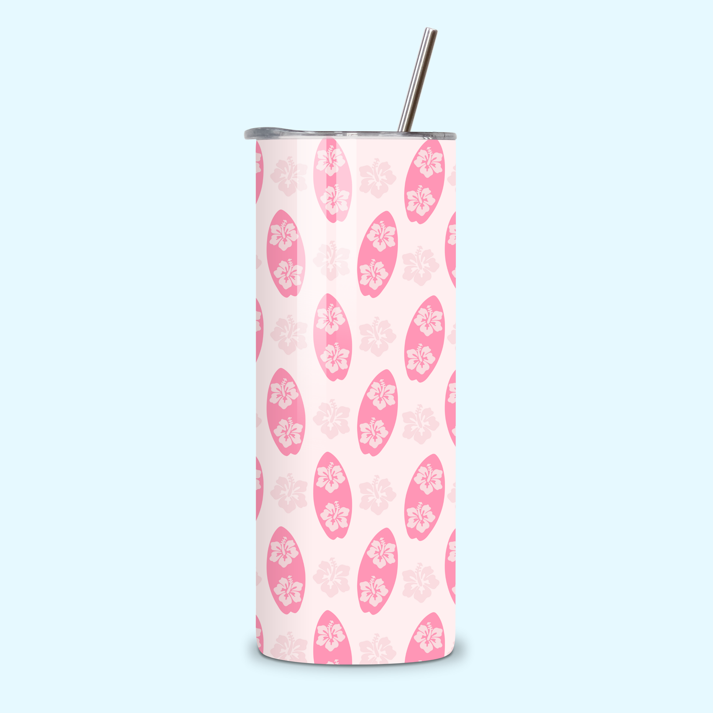 Surf Vibes - Pink Metal Tumbler