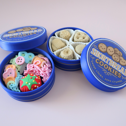 Shortbread Tin Fidget Clicker | Cookie or Sewing Kit Clicker Toy